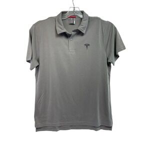 Tesla Mens Sz Medium Gray Golf Polo Shirt (N10) NW/OTs
